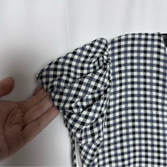 Calvin Klein Sheath Gingham Dress Puff Sleeves sz 10 Career Professional - Picture 5 of 12
